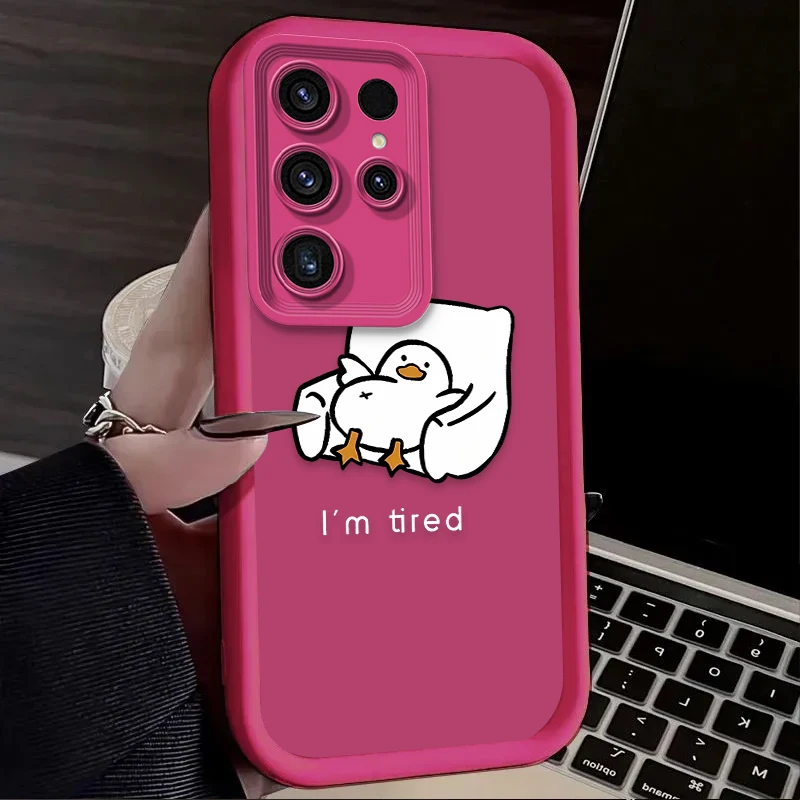Preciosa funda blanda de pato de dibujos animados para Samsung Galaxy S24 S23 S25 Ultra S22 S21 Plus FE A56 A36 A26 A16 A06 A15 A25 A35 A55 5G - imagen 3