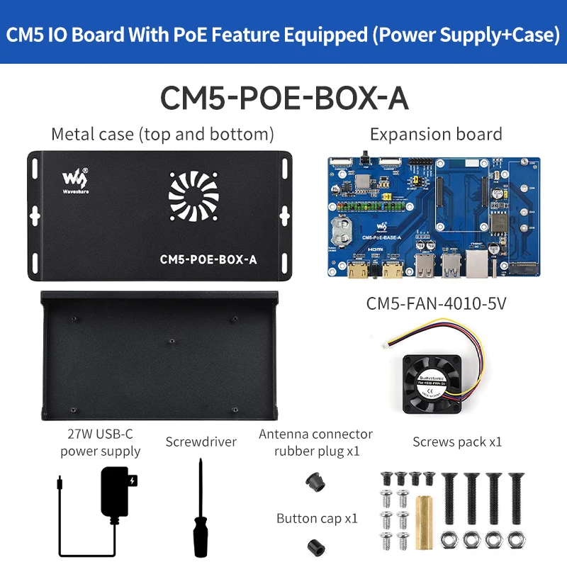 Placa de expansión CM5 IO con función PoE compatible con todos los módulos de cómputo 5 variantes opcionales con estuche para Raspberry Pi - imagen 5