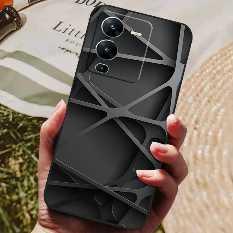 Para VIVO V25 Pro funda V 25 Pro 5G mate delgada suave silicona cámara protectora trasera para VIVO V25 Pro 5G V25E funda ultrafina - imagen 2