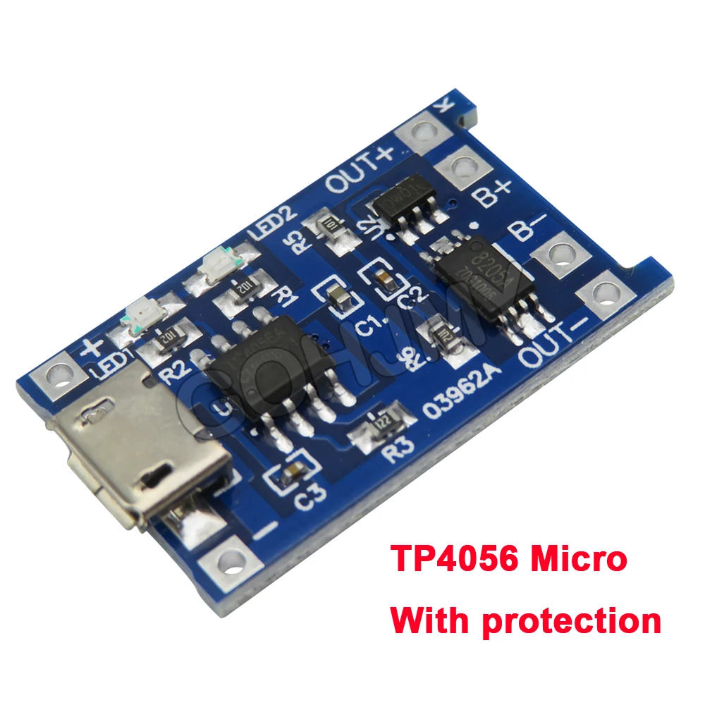 Módulo de cargador de batería de litio Micro USB TP4056 18650 5V 1A, placa de carga con protección + convertidor elevador de DC-DC MT3608 2A - imagen 2