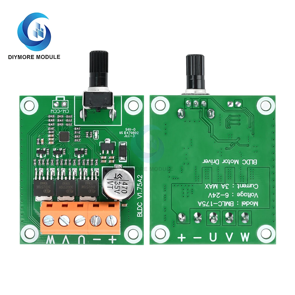 Placa de Control de accionamiento de Motor sin escobillas, 75W, 200W CC, 6V, 12V, 24V, unidad óptica sin escobillas, ventilador de disco duro, controlador de velocidad del Motor - imagen 2