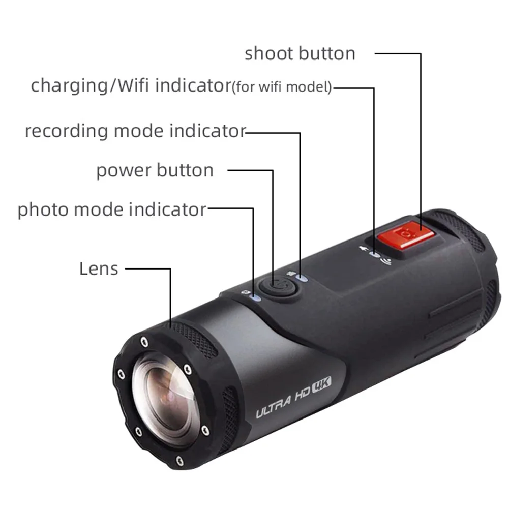 Cámara de Acción S20 + 4K 30FPS para casco de motocicleta, videocámara impermeable para deportes al aire libre, DV, WiFi, grabadora de vídeo DVR para coche - imagen 4