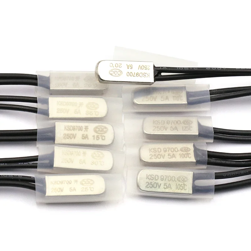 1 Uds KSD9700 250V 5A termostato Protector térmico fusibles interruptor de temperatura Control térmico 85 90 95 100 105 110 120 125 grados - imagen 4