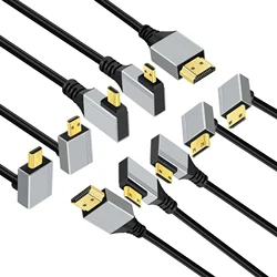 Cable micro HDMI 8K UHD 0,5 m a 1 m 90 grados para camara portatil