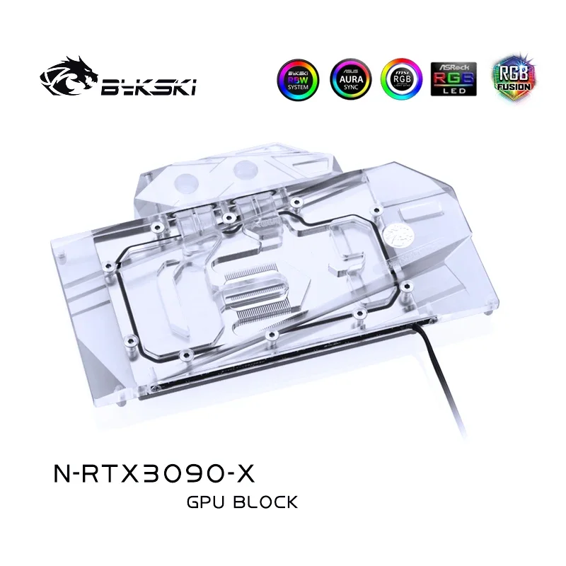 Bykski bloque de agua para nVIDIA RTX3080 3090 edición de referencia tarjeta GPU/bloque de cobre/placa trasera RGB AURA