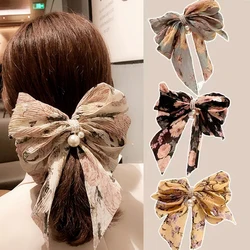 Clip Pelo Floral Lazo Grande Pico de Pato Mujer