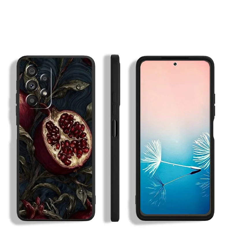 Funda de teléfono con diseño de chica granada y zorro para Samsung A73 A72 A71 A55 A54 A53 A52 A51 A13 A22 A16 A15 A05s A14 A05 A06 5G negro - imagen 2