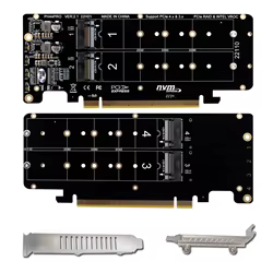 Controlador Raid de bifurcación M.2 NVME a PCI Express X16 4,0 de 4 puertos M KEY NVME PCIE tarjeta dividida para 2230 2242 2260 2280 NVME M2 SSD