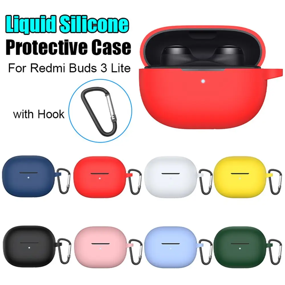 Funda de silicona líquida antipérdida a prueba de golpes, Color caramelo, funda protectora de carcasa suave, auriculares Bluetooth para Redmi Buds 3 Lite - imagen 4