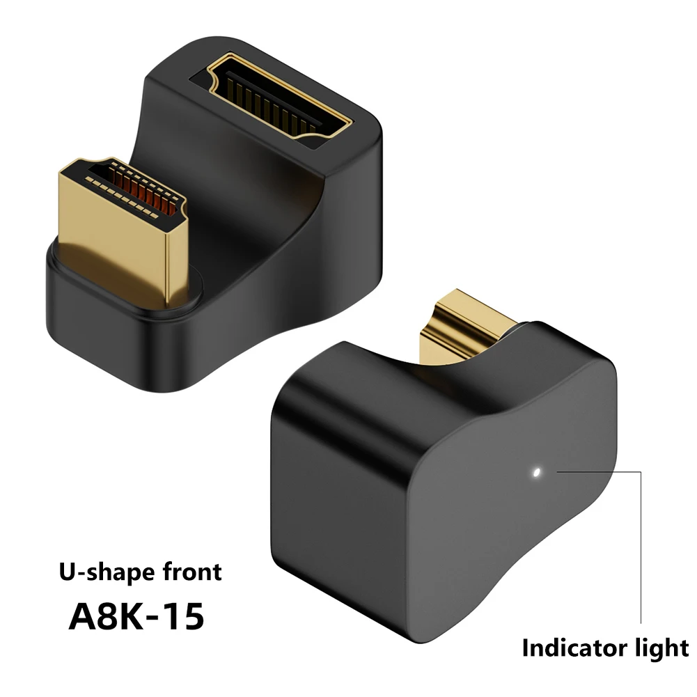 Adaptador compatible con HDMI, convertidor macho a hembra UHD2.1, 8K, 60Hz, 4K, 120Hz, 48Gbps, con luz indicadora, misma pantalla/expansión - imagen 4