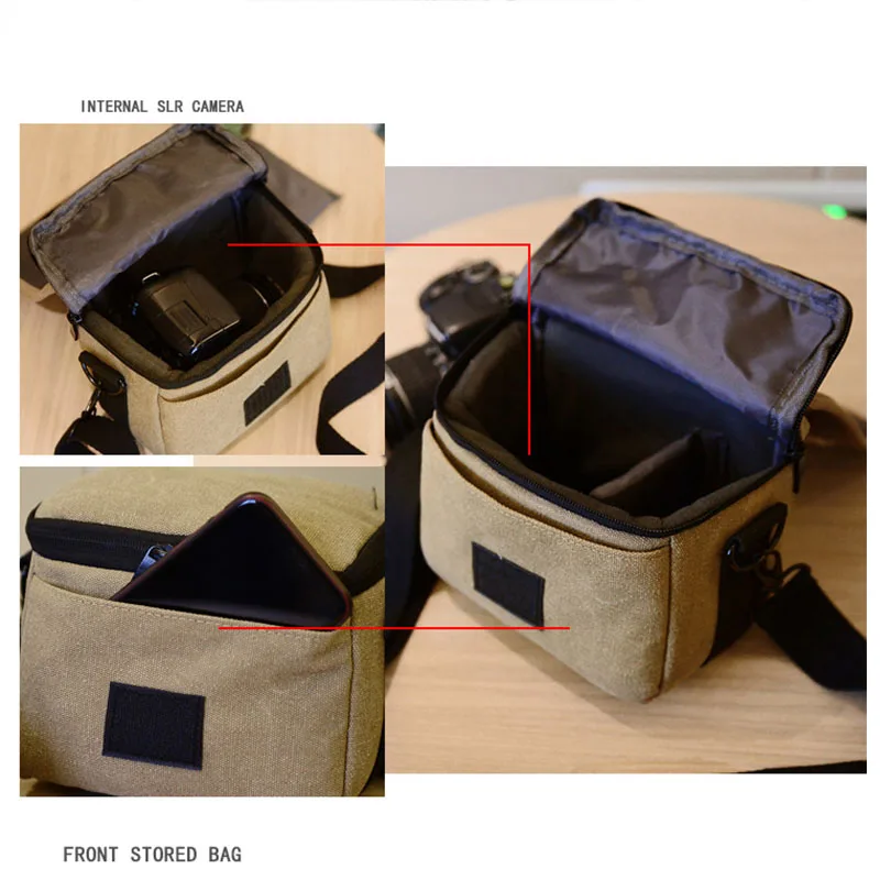 Bolsa para cámara DSLR para Canon EOS R100 R10 R50 R7 RP 250D 200D M200 M50 M6 SX70 SX60 Nikon ZFC Z50 Z30 Z5 D3500 B700 B600 P530 P610 - imagen 3