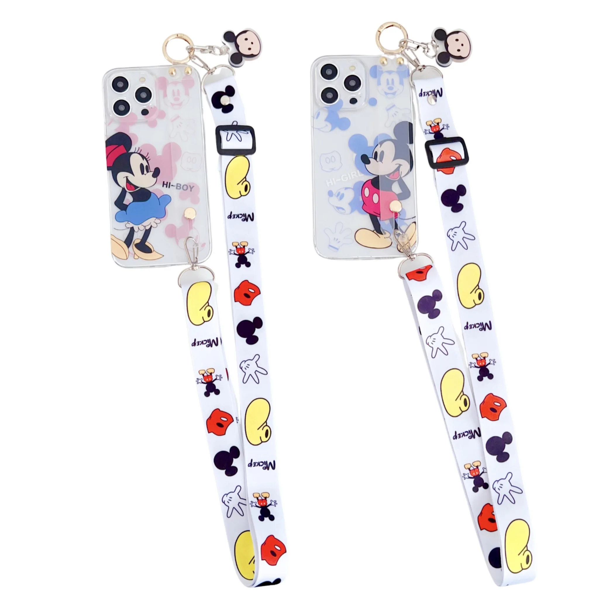 Funda de Minnie Mickey con adorno para Samsung Galaxy, correa de muñeca, S8, S9, S10, S20, S21, S22, S23 Plus, Ultra, S21FE, Note 9, 10, 20 - imagen 3