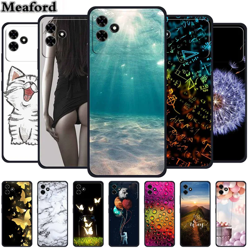 Funda trasera de silicona suave para Cubot Note 21, Protector colorido de TPU, flores, León pintado, etui