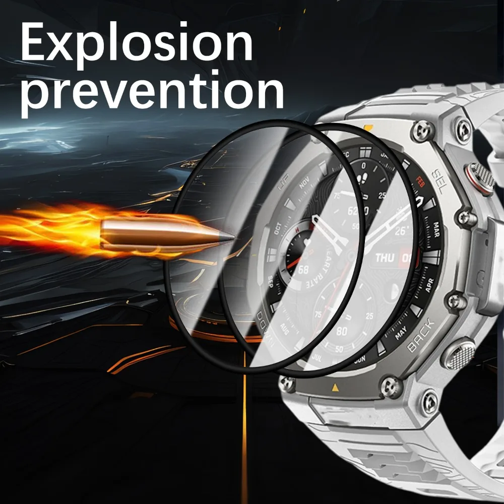 1-5 uds Protector de pantalla 9D para Amazfit t-rex 3 Pro reloj inteligente al aire libre película protectora transparente Full HD suave para T-Rex3 no de vidrio - imagen 4