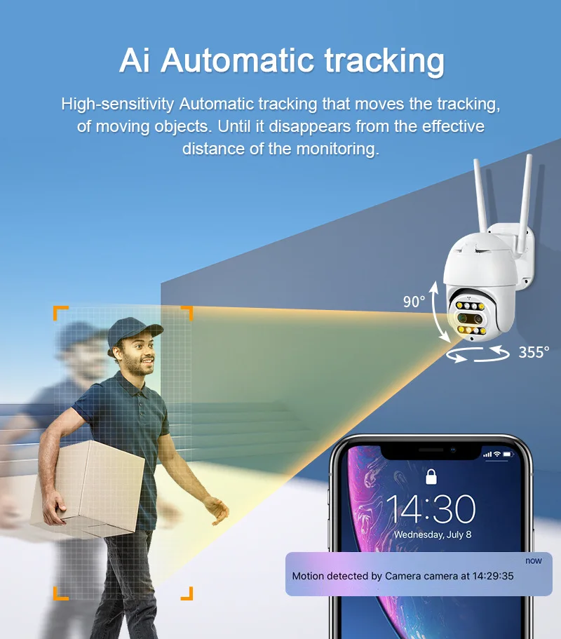 2022 New Arrival 10X Zoom Carecam Pro Dual Lens Night Vision Outdoor Wireless Security WiFi CCTV PTZ IP Camera - imagen 5