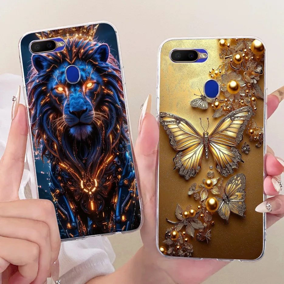 Para Oppo A5s AX5s funda Oppo A12 funda pintada de árbol de mariposa de lujo funda de teléfono delgada suave para Oppo A7 AX7 OppoA5S OppoAX5s Fundas - imagen 4