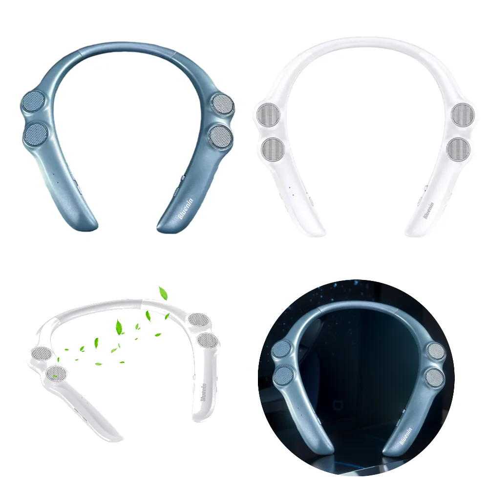 Altavoz estéreo inalámbrico con banda para el cuello, dispositivo resistente al agua IPX4, Compatible con Bluetooth 5,0, 15 horas de reproducción