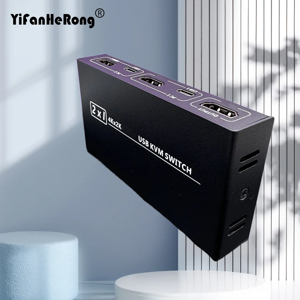 Conmutador KVM 4K de 2 puertos compatible con HDMI para teclado y ratón, impresora HDCP adaptable Plug and Play - imagen 2