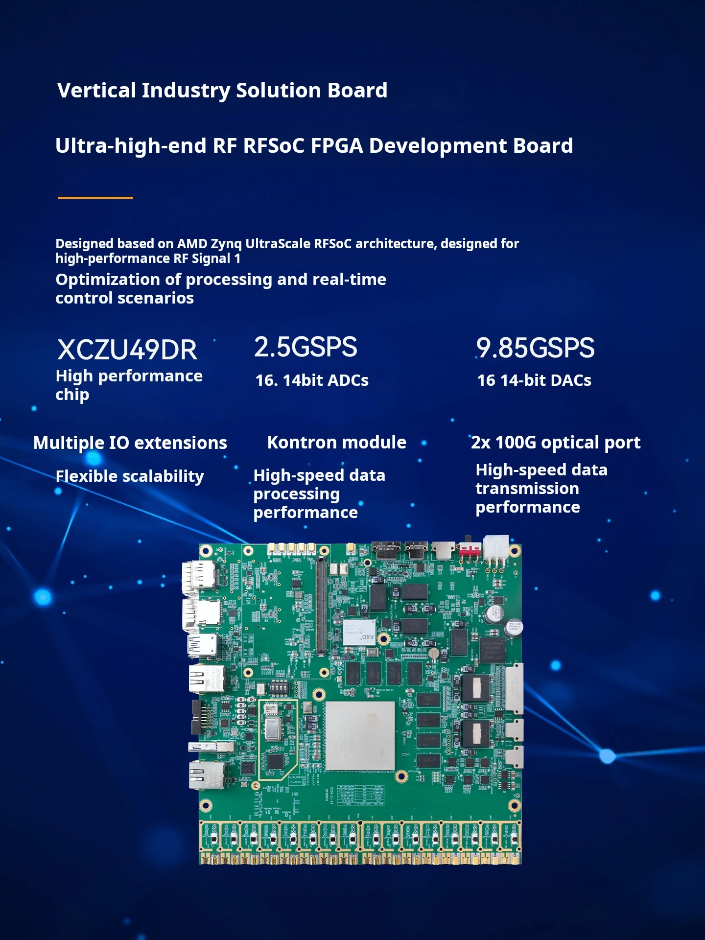 Placa de desarrollo RF Alinx AXW49 AMD Xilinx Zynq UltraScale + RFSoC XCZU49DR FPGA para sistemas inalámbricos 5G - imagen 2