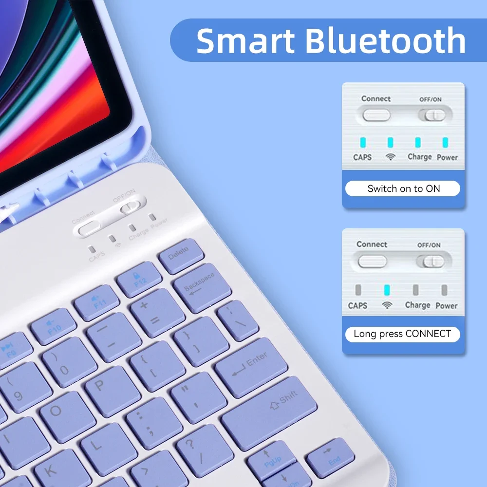 Funda para samsung pestaña teclado S6 lite 10,4 "S7 /S8/S911" S9FE 10,9 "S10FE 1O.9" S10 lite 10,9 "A8 10,5" A7 10,4" cubierta para tableta - imagen 4