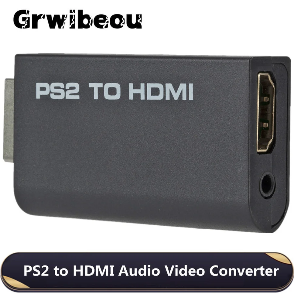 Convertidor compatible con PS2 a HDMI 480i/480p/576i, adaptador de Audio y vídeo PS2 con Cable de Audio de 3,5mm, compatible con PC, todos los modos de visualización de PS2