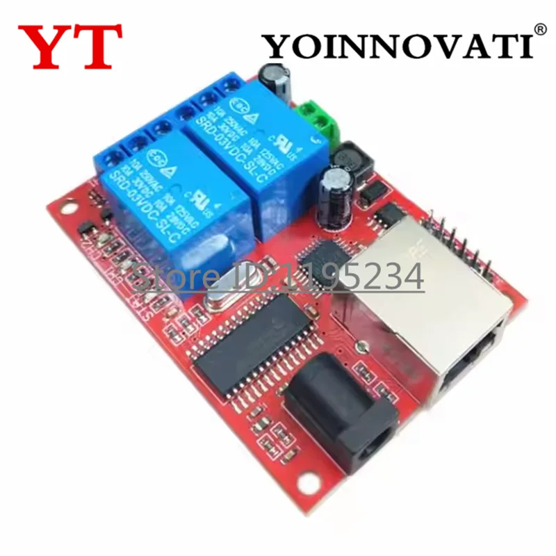 Módulo de relé Ethernet de 2 canales DC 5-12V red IP controlador de relé Web interruptor TCP UDP controlador de módulo para aplicación móvil DIY - imagen 3