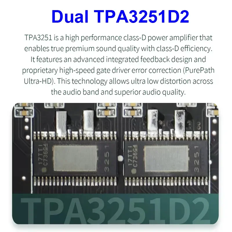 Placa amplificadora de potencia Bluetooth TPA3251, 2x220W + 350W, tarjeta de sonido USB, Subwoofer, Audio para teatro, ecualizador estéreo, amplificador 2,1 canales, Clase D - imagen 3