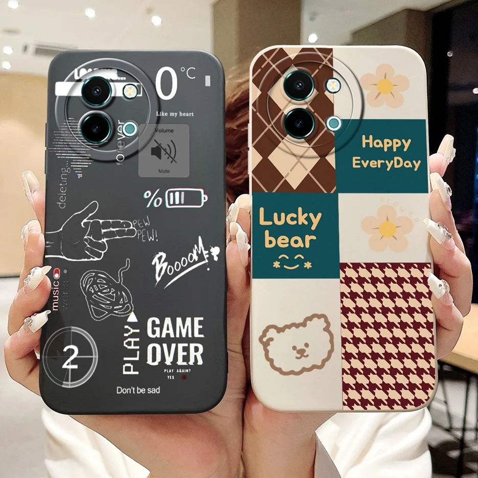 Funda de teléfono a prueba de golpes para Vivo Y38 5G, cubierta pintada con arte elegante, Fundas suaves para Vivo Y58 V2355 Y 38 VivoY38 VivoY58 - imagen 3