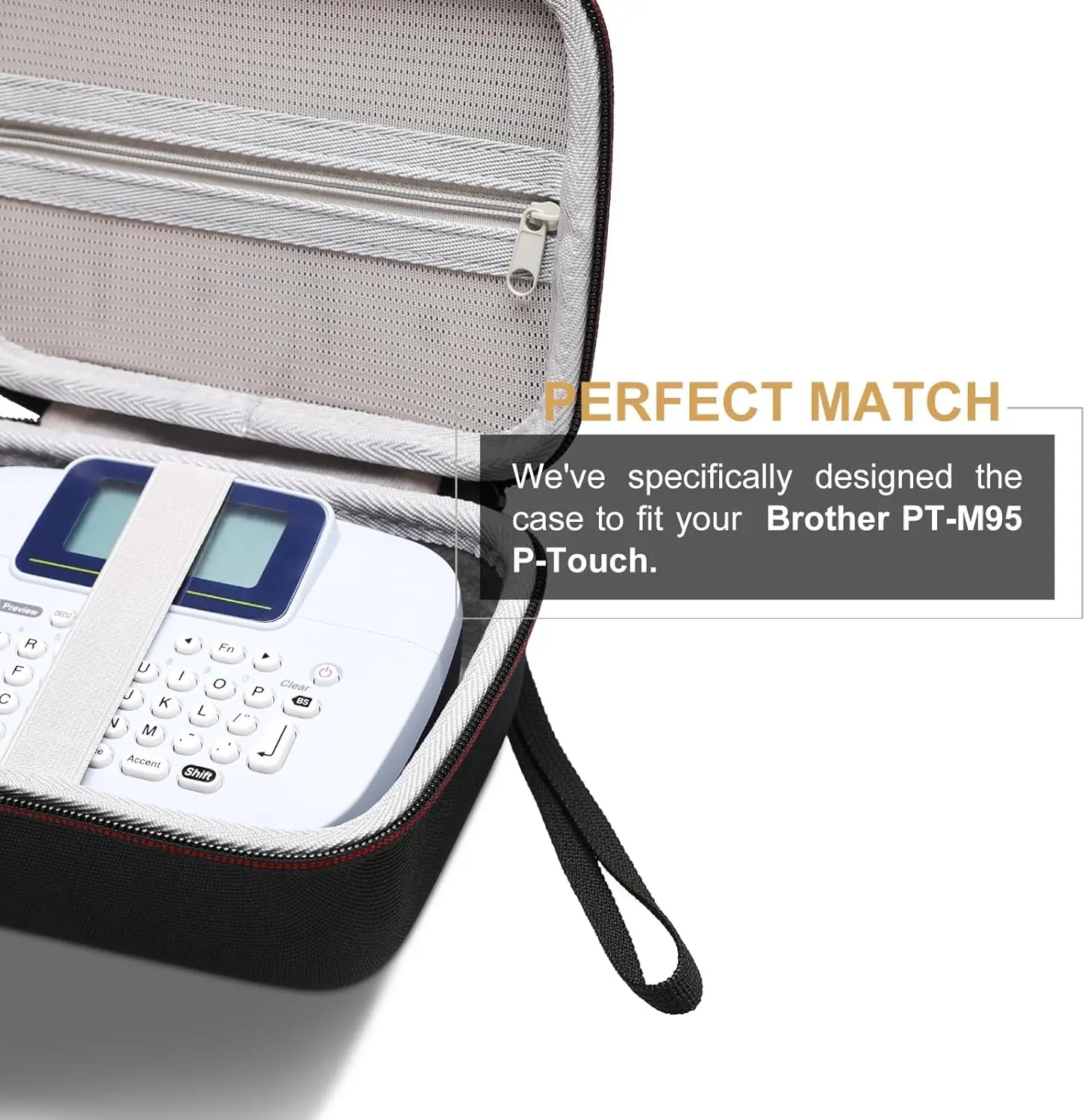 LTGEM Estuche rígido para paquete de etiquetas Brother PT-M95 P-Touch - Bolsa de almacenamiento de transporte protectora de viaje - imagen 2