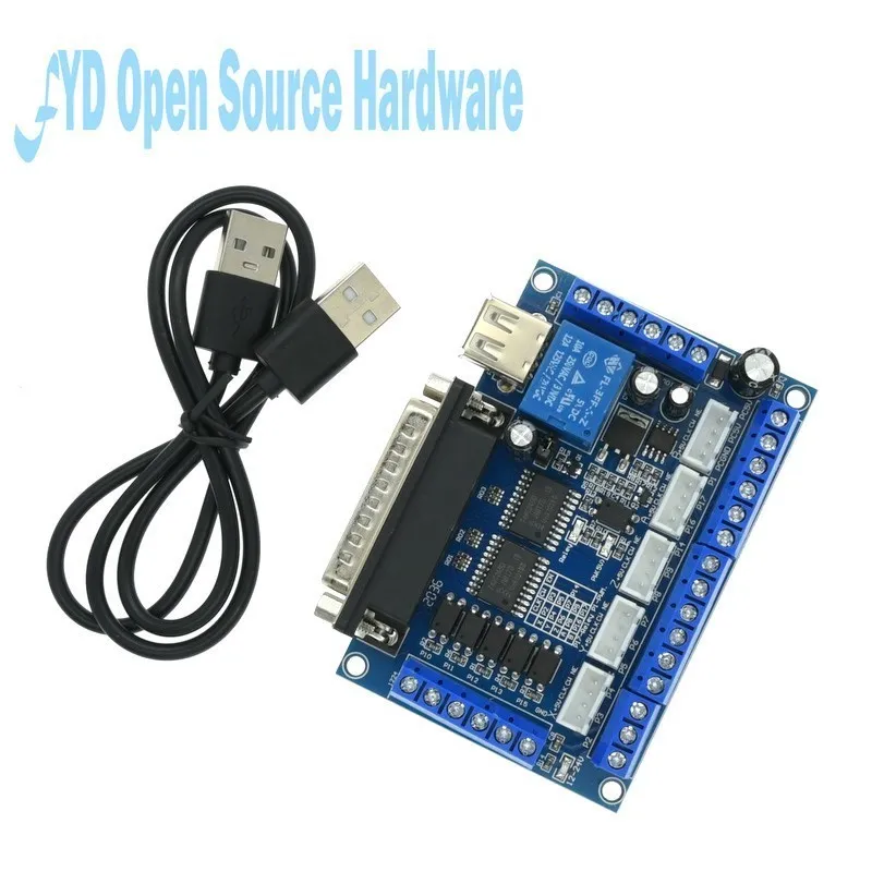 Placa de interfaz MACH3 de 5 ejes con adaptador optoacoplador, controlador de Motor paso a paso + Cable USB para raspberry pi - imagen 2