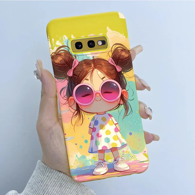 Para Samsung Galaxy S10e funda de teléfono diseño de niñas de flores carcasa trasera de silicona suave TPU para Galaxy S10E S10 E SM-G970F/DS - imagen 2