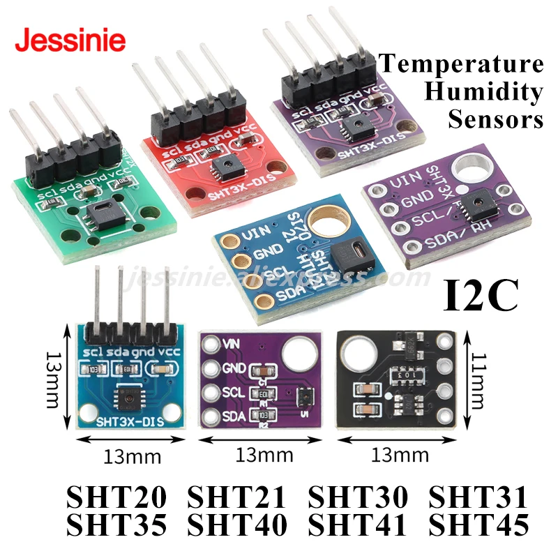 10 uds/1 unidad SHT20 SHT21 SHT30 SHT31 SHT35 SHT40 SHT41 SHT45 Módulo Sensor Digital de temperatura y humedad I2C IIC de alta precisión - imagen 2