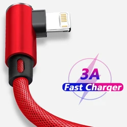 Cable USB de carga rápida para iPhone con conector angular antienredos