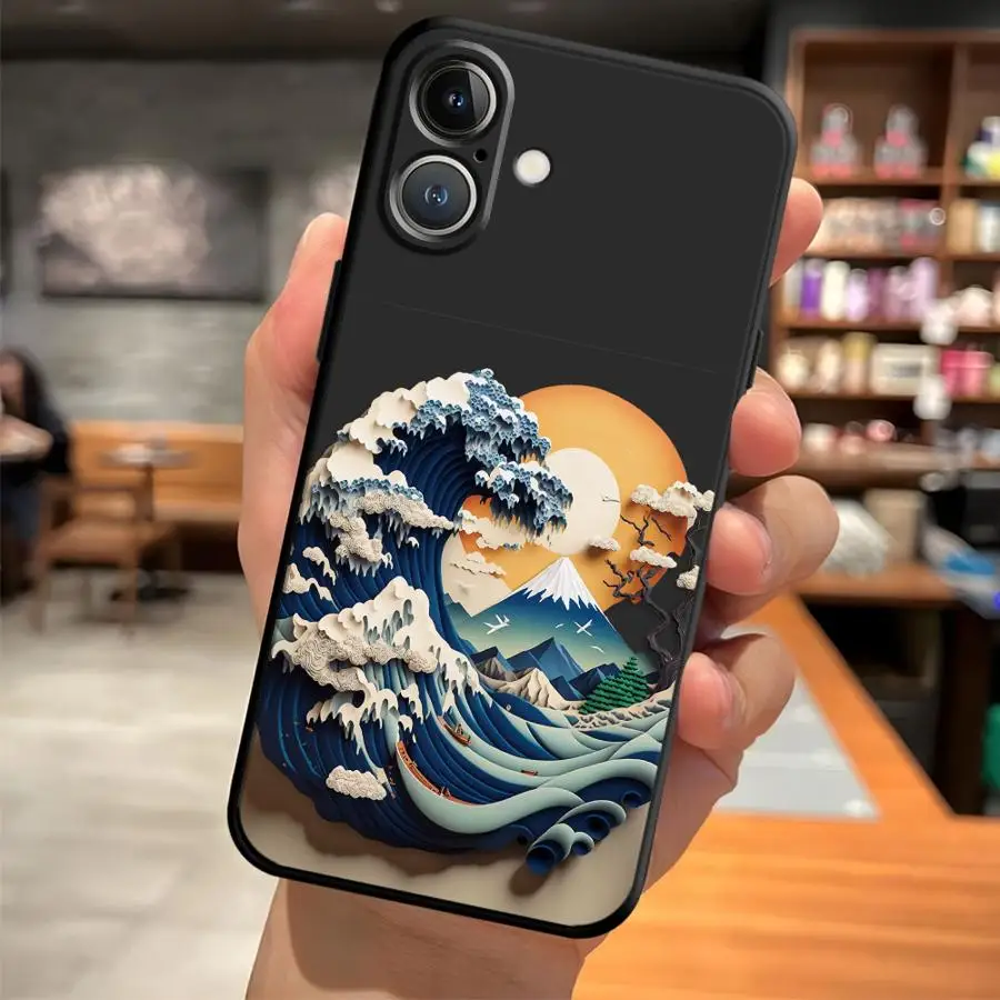 Funda para iPhone 7 8 15 16 14 Plus 13 12 11 17 Pro Max XR XS Max 17Air cubierta de teléfono suave negra suspensión de cielo de verano - imagen 4