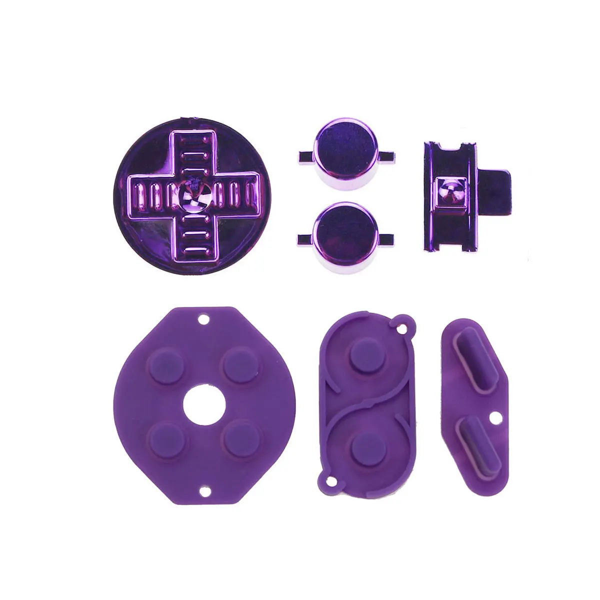 JCD 1 Juego de botones d-pad conductores de goma para GameBoy Classic para GB DMG A B botones DIY reemplazo de botones cromados - imagen 2