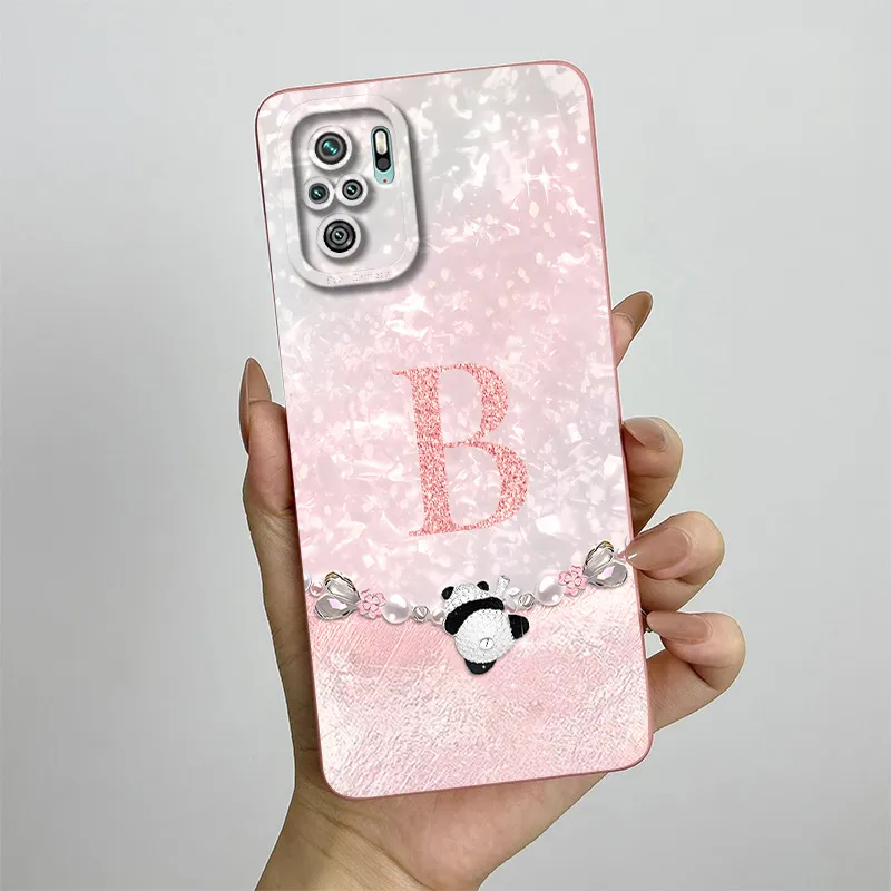 Para Redmi Note 10 10S funda de teléfono lindo Panda letras suave lente de silicona líquida cubierta protectora trasera para Redmi Note10 10 S Fundas - imagen 3