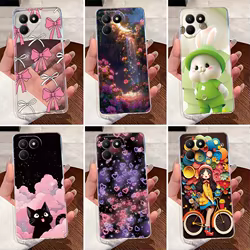 Carcasa para Tecno Pova 7 4G LJ6 cubierta Tecno Pova 7 5G LJ7 funda transparente de TPU de lujo lindo conejo de amor divertido Cool niños niñas funda de teléfono