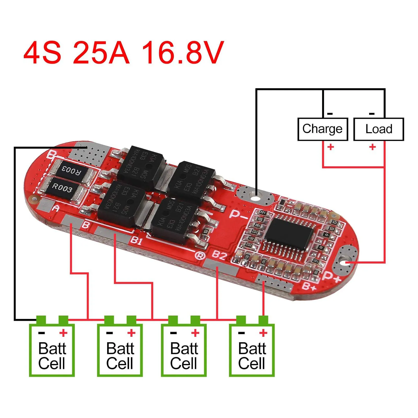 Módulo de placa de circuito de protección de batería de litio 18650 Li-ion Lipo BMS 3S 4S 5S 25A Lipo BMS cargador circuitos integrados - imagen 5