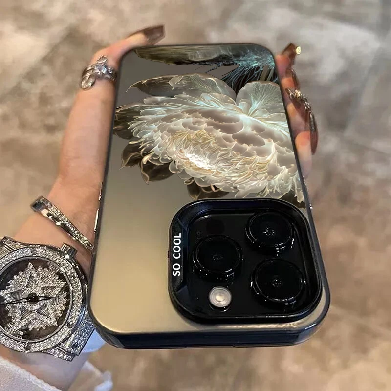 Funda IMD plateada galvanizada con flor de loto de lujo para Xiaomi Poco F5 X5 X6 Pro Mi 14 13 12 12T 13T Pro 11 Lite 5G NE - imagen 4