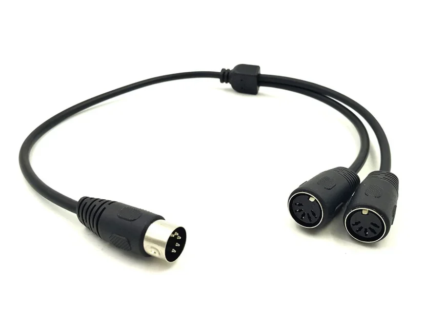 Cable adaptador Y divisor MIDI DIN de 5 pines de 50 cm, cable de audio de extensión hembra MIDI de 5 pines macho a doble 2 X DIN-5, teclado MIDI - imagen 2
