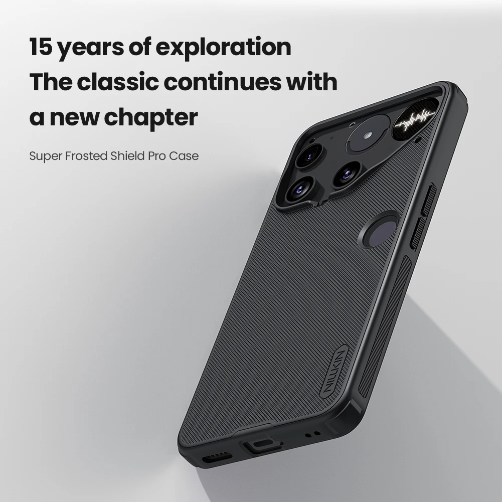 Para nada teléfono 3 5G Nillkin funda Super Frosted Shield Pro TPU marco suave duro PC fundas 360 protección contraportada - imagen 3