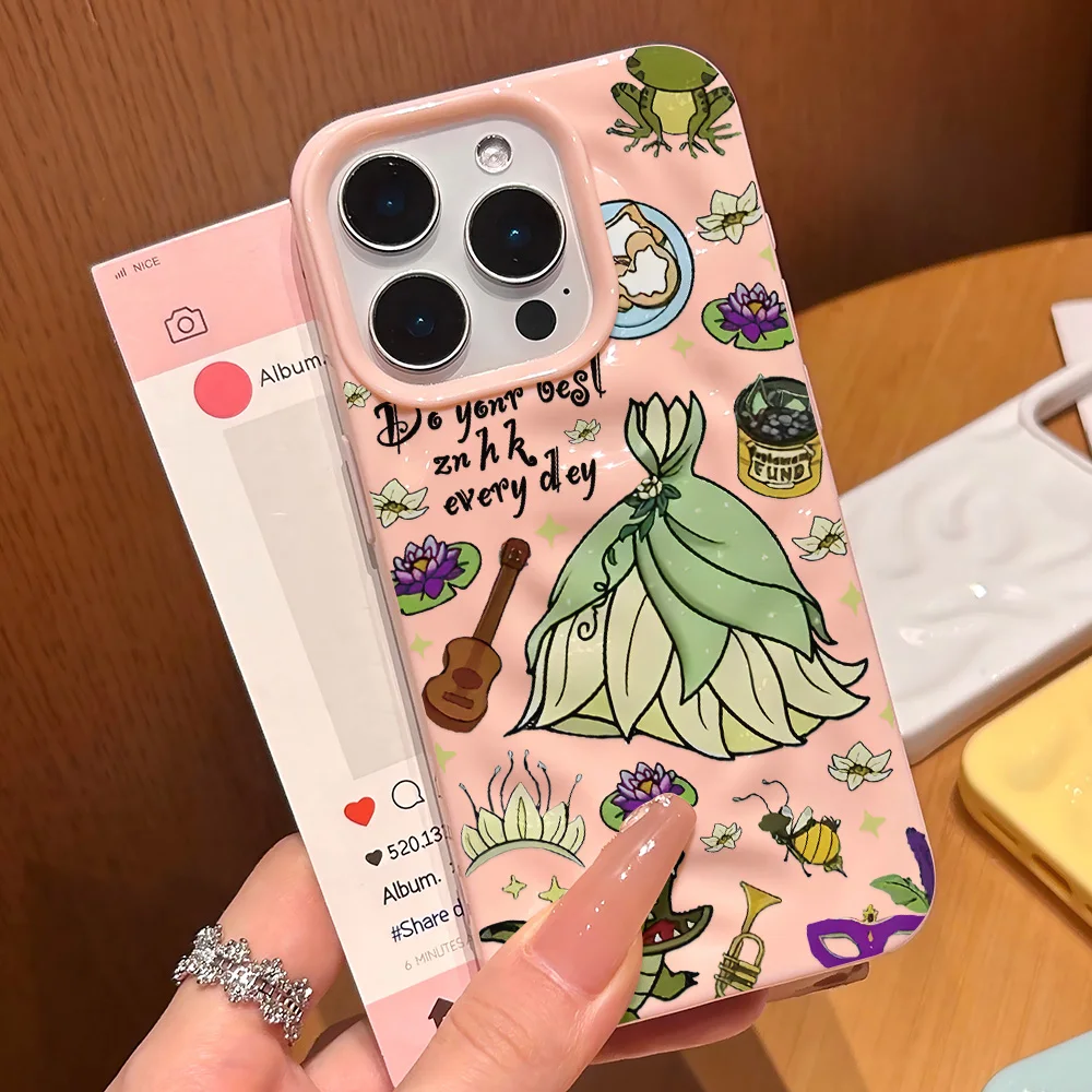 Hermosa princesa 3D arrugado Irregular meteorito fundas de teléfono para iPhone 17 16 15 14 Plus 13 12 11 Air Pro Max a prueba de golpes brillante - imagen 5