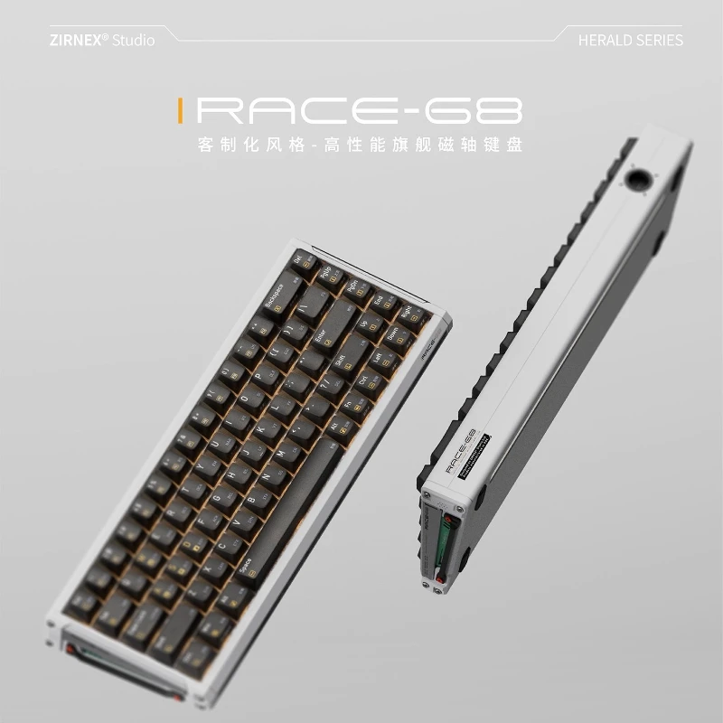ZIRNEX RACE68HE teclado con interruptor magnético aleación de aluminio 8K RT0.005 0,125 ms Teclado mecánico para juegos por cable intercambiable en caliente regalo