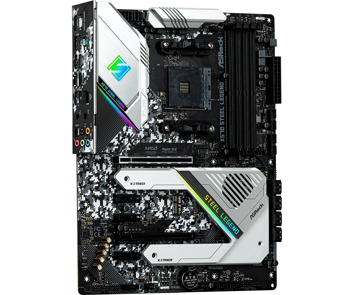 Placa base ASROCK AMD X570 X570 STEEL LEGEND AM4, compatible con Ryzen 5800X3D 9 5900X 5600X 5700G CPU DDR4 4666 +(OC) M.2 ATX - imagen 5