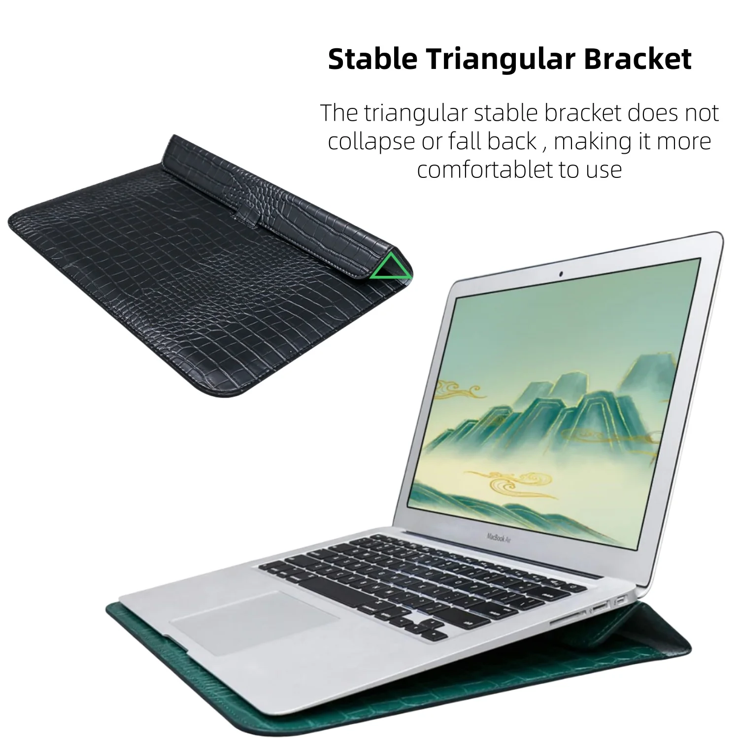 Funda para portátil de 11 ", 13", 15 ", funda para portátil, funda de cuero Pu con patrón de cocodrilo ultrafino, resistente a los arañazos, resistente al agua - imagen 4