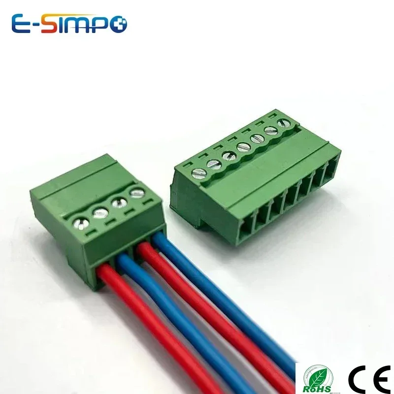 5 pares 2EDGRK 15EDGRK-3.5mm 3,81mm 2-24P enchufe de tornillo de ángulo recto macho + hembra 28-16AWG conector de bloque de terminales de tornillo de cable - imagen 5