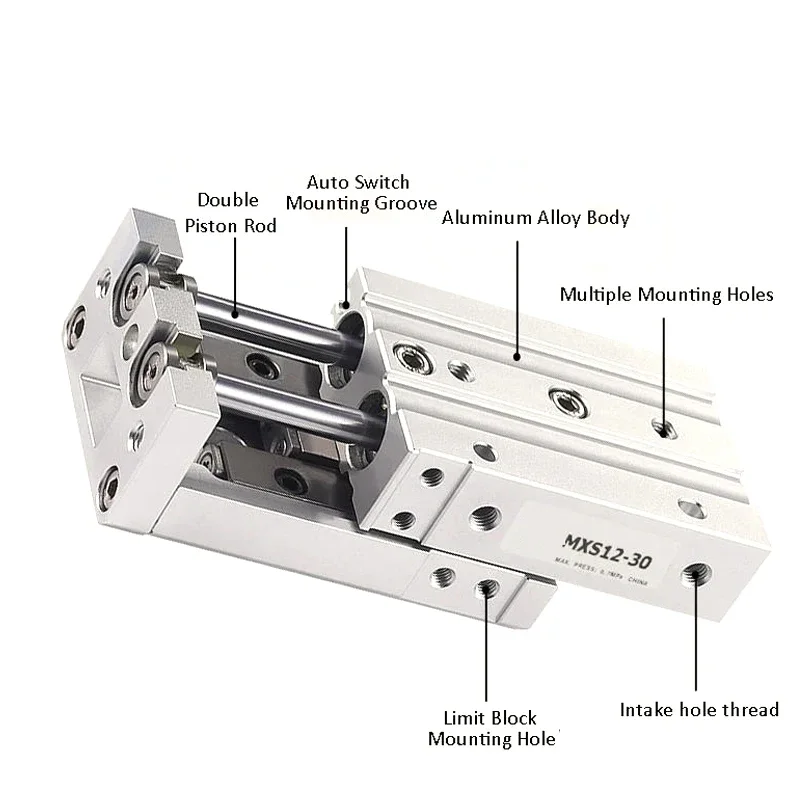MXS8 Mesa deslizante de aire Tipo SMC Cilindro neumático Riel deslizante Cilindro de aire MXS8-10 MXS8-20 MXS8-30 MXS8-40 MXS8-50 - imagen 2