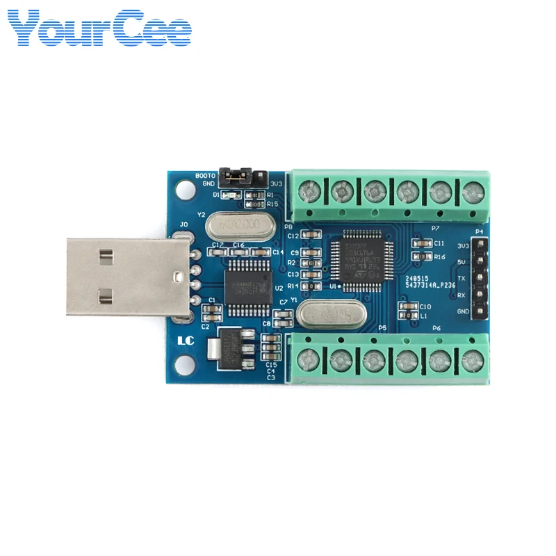 STM32F103C8T6 Interfaz USB 10 canales 12 bits AD Adquisición de datos de muestreo Módulo ADC de comunicación UART STM32 - imagen 4