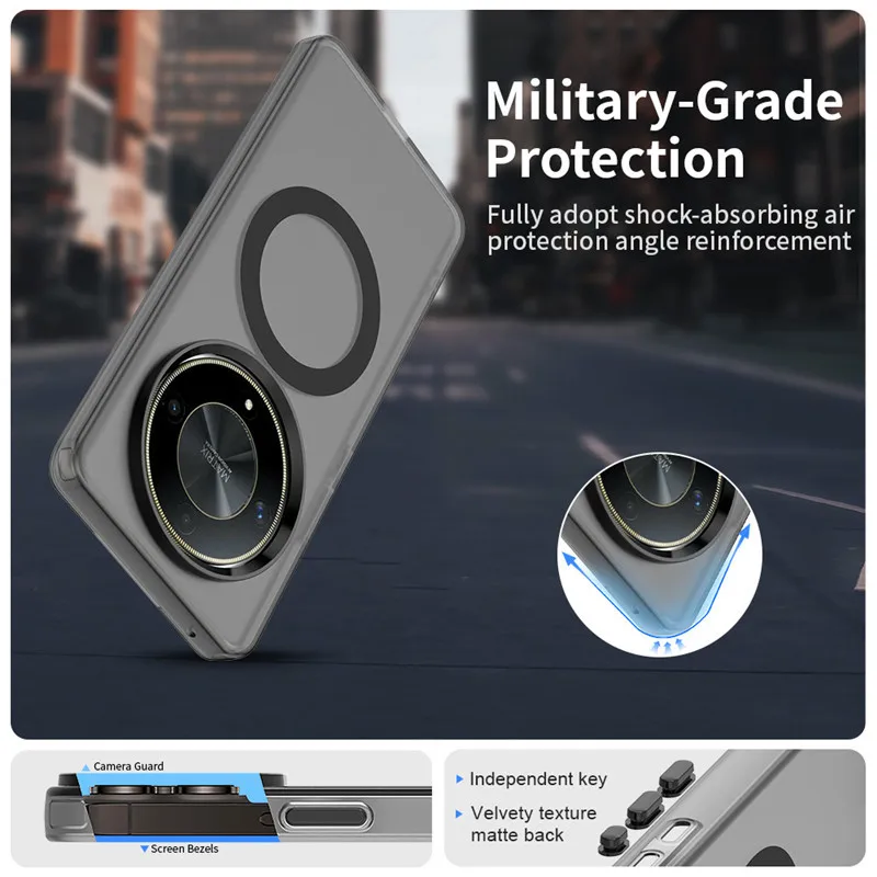 Para Honor Magic6 Lite funda para Honor Magic 6 Lite 5G cubierta translúcida Color caramelo mate magnético a prueba de golpes parachoques protector - imagen 5