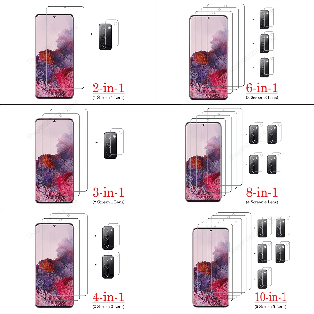Vidrio templado para Samsung Galaxy S20 FE 5G, Protector de pantalla de cristal frontal con pegamento completo para Samsung S21 FE S20FE, película protectora de lente - imagen 2